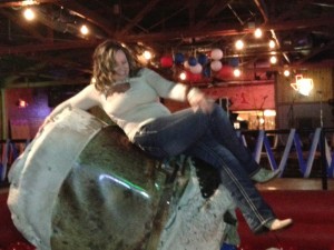 Bridget on bull